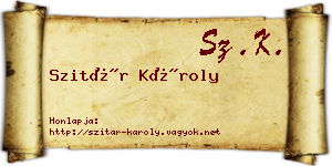 Szitár Károly névjegykártya