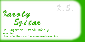 karoly szitar business card